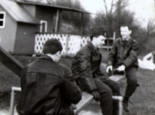 Cadets of the Higher Officer Aviation School during a break in classes.