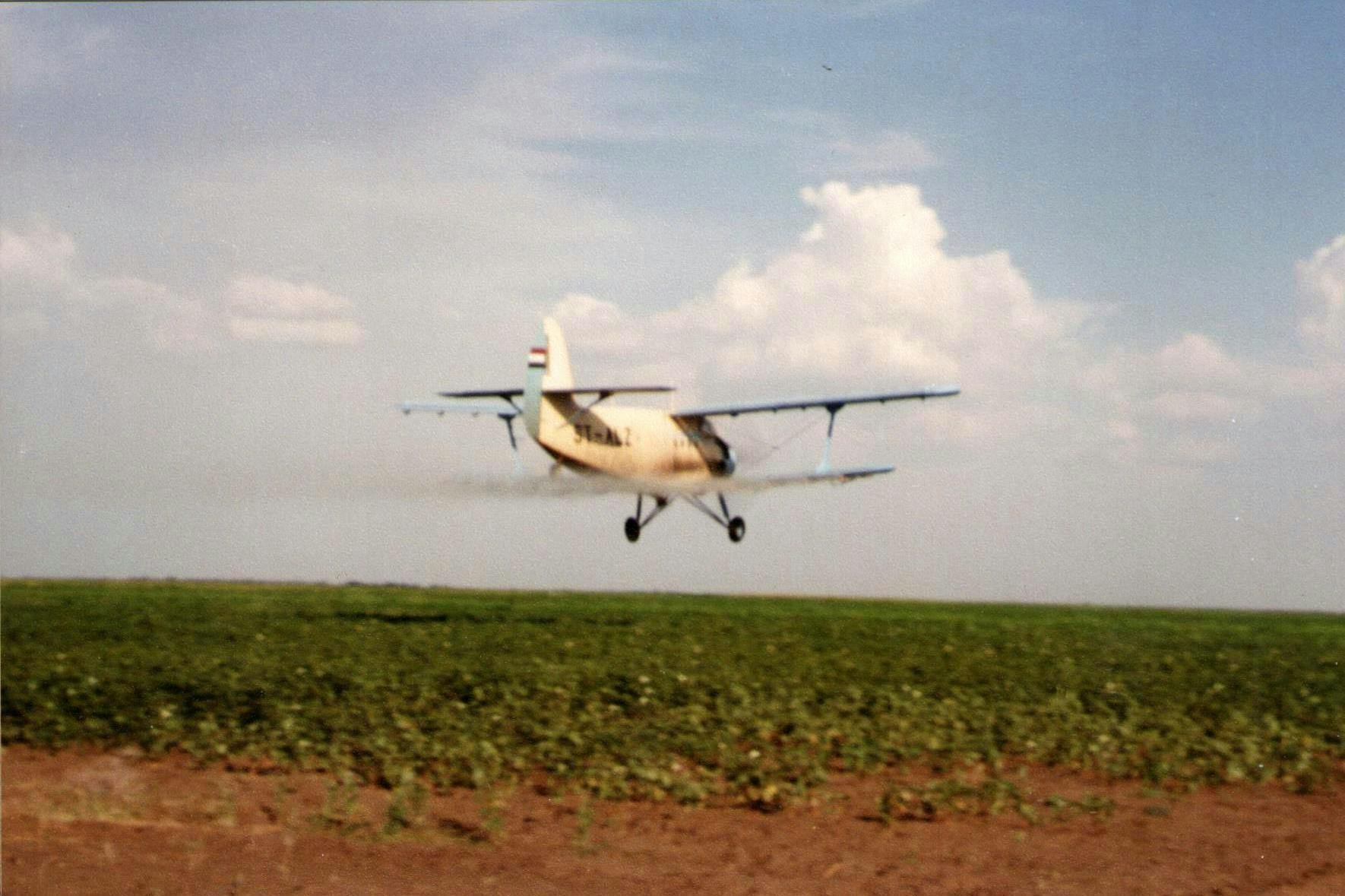 Sudan, 1980s. Polish AN-2 'Antek' spraying cotton fields.
