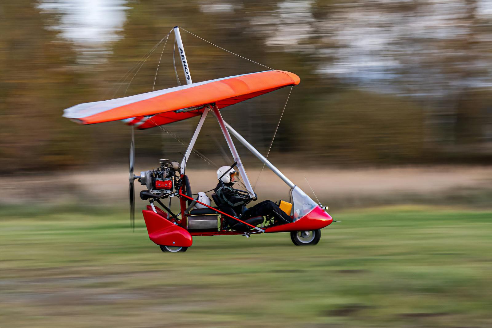 Marek Z. on his motor glider.