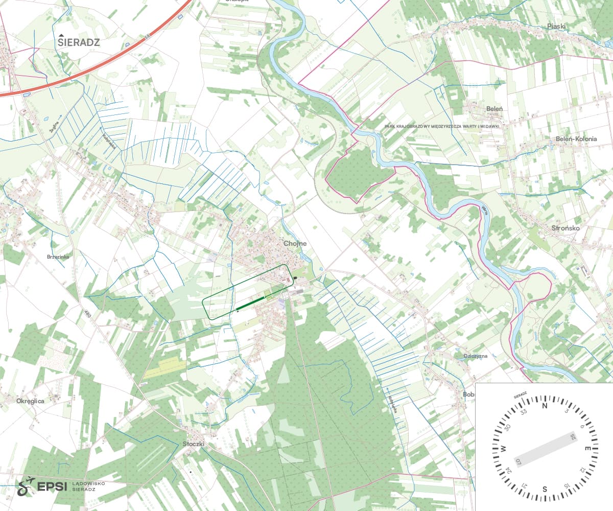 Location of the airfield in the region